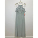 Birdy Grey  Jules Dress Dove Gray Chiffon Maxi Formal Bridesmaid Medium NWT Photo 8