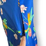 Vintage Made In Hawaii Maxi Dress Blue White Tropical Floral Lace Flutter Sleeve Size M Photo 7