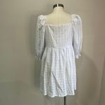 Pink Lily White Cotton Babydoll Dress Puff Sleeves Square Neck Flowy Sz Large Photo 2