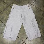 J Jill Womens Grey White Striped Love Linen Pant Sz XL Lagenlook Coastal Boho Photo 0