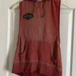 Harley Davidson Orange Tank Top Bedazzled Hoodie Woman’s Size Medium Photo 0