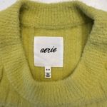 Aerie Buttercream Crewneck Sweater Ribbed Medium Batalia Green Yellow Chartreuse Photo 8