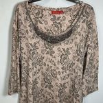 Elle 3/4 Sleeve Bejeweled Neckline Top Photo 0