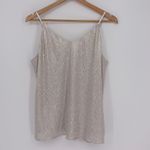 Loft  Double-V Metallic Shimmer Cami Top Women’s Size Medium Pink Champagne NWT! Photo 6