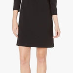 Tommy Hilfiger  Women's Black Grommet Gold Chain Neck Shift Dress Size 12 Photo 0