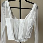 House Of CB HOUSE OF‎ CB Araminta corset mesh top NWOT size L  white Photo 5