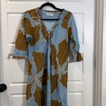 Oneseason Long Cadaques Powder Poppy Dress Small Blue Photo 5