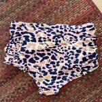 Lime Ricki  SWIMWEAR NAVY & PINK CHEETAH RUCHED DETAIL HIGH RISE SWIM BOTTOMS Photo 3