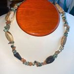Semi Precious/Natural Stone Indian Agate & Other Stones Collar Necklace Silver Photo 0