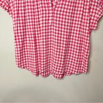 Crown & Ivy Yarn Dyed Doleman Sleeve Split Neck Top in Red Gingham, XL Photo 4