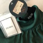 Style Mafia Midi Dress Mock Neck Belted Tiered Sleeveless Emerald Green M Size M Photo 2