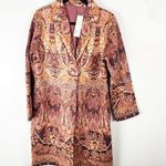 Soft Surroundings Suede Multicolored Long Sleeves Lined Tapestry Jacket Medium Photo 0
