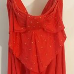 Umgee Red Dress Small NWT – Waterfall Front + Gold Embellishments Photo 2