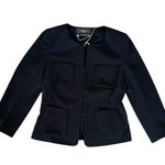 Weekend Max Mara Women’s Black Cropped Y2K 3/4 Length Sleeve Pocket Black Blazer Size XS Photo 6