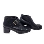 White Mountain Black Leather Buckle Square Toe Ankle Sandra Boots Size 8.5 Photo 2