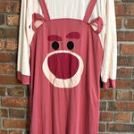 Womens sweet bear one piece pajamas anime kawaii sleepwear pink Large Photo 0