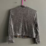 Anthropologie Women's Mare Mare Taupe Silver Sequin Open Jacket XXS Petite Photo 2