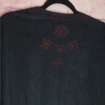 POL BLACK FAUX SUEDE OPEN FRONT BOXY LARGE SLEEVE EMBROIDERED CARDIGAN BOHO M Photo 6