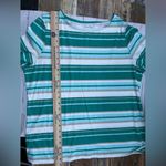Coral Bay Striped Short Sleeve Top – Green, White & Cream Size XL Green Photo 5