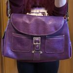 Valerie Stevens Purple Shoulder Bag with Sturdy Handles and Smooth Finish Photo 15