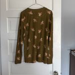 Aerie  Green Floral Thermal Knit Top Photo 2