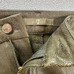 7 For All Mankind Faux Leather Skinny Pants Womens 31x26 Olive Green Jeans Slim Photo 5
