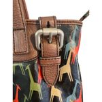 Fossil  Keyper Giraffe Print Leather Trim Handbag Tote Purse Coated Canvas Zipper Photo 3