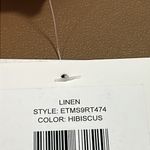 Ellen Tracy  size medium pullover hi low tunic hibiscus coral roll tab sleeves Photo 9