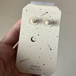 Eye Candy NWT LA brass CZ gold tone clover drop earrings Photo 4