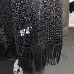 Forever 21 Black Sequin Kimono Top w/ Fringe M NWOT Photo 3