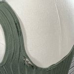 Windsor  Stretchy Ribbed Bodycon Sleeveless Dress Distressed Neckline Olive-Large Photo 2