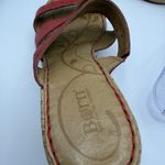 Born Women's Sandal Red Leather US Sz 8 Wedge Slip On Casual Comfort Shoes Photo 6