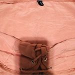 Windsor Women Coral Peasant Lace-Up Off the Shoulder Cottagecore Cropped Top L Photo 13