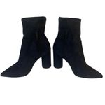 BCBGeneration  Faux Suede Ankle Boots ALLY Black Pointed Toe 6.5 B Zip 3.5” Heels Photo 2
