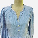 J. Crew Striped mini blue and white l dress with ruffle trim size 8 Photo 5
