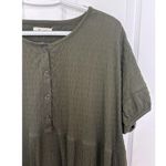 Madewell Green (Re)sourced Crinkle Knit Tiered Mini Dress Size Large Babydoll Photo 3