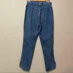 Vintage Sunset Blues By Chic High Rise Straight Leg Flat Front Jeans Split Ankle Blue Size 10 Photo 4