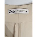 ZARA Cream Trousers Pants Women's Large Cream High Waist Culottes Neutral Work Photo 5