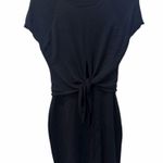 Susana Monaco Navy Tie-Front Sweater Dress Merino Wool Blend Size M Photo 0