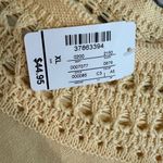 Christopher & Banks Butter Yellow 100% Cotton Crochet Collar Sweater NWT size XL Photo 7