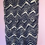 J.Crew Size 6 Linen Blend Navy and White Chevron Jumpsuit Sleeveless Photo 7