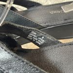 Minnetonka Black Leather Sandal Silver Tone Details Women Size 9 90s rocker boho Photo 4