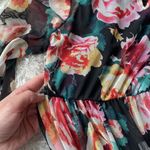 None Floral Mesh Partially Lined Long Sleeve Dress Photo 7