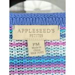 A7 Y2K VTG Appleseeds Striped Linen Cotton Blend Button Front Cardigan Sweater Pink Size M Photo 2