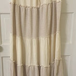 POL NEW Cream and Tan Tiered Maxi Skirt Photo 0