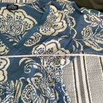 Angie Floral Long Sleeve Dress Large Slate Blue Lace Trim Prarie Boho Bloomcore Photo 4