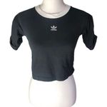Adidas  Originals Black & White Cropped Ringer T-Shirt Photo 1