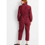 Future Collective NWT maroon cotton long sleeve jumpsuit size small Red Photo 1