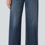 Halara FLEX ASYMMETRIC LOW RISE ZIPPER BAGGY WIDE LEG JEANS ESTATE BLUE DENIM MP Photo 0