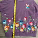 Her Universe Disney Alice In Wonderland I’m Late Purple Floral Crewneck Sweater Photo 6